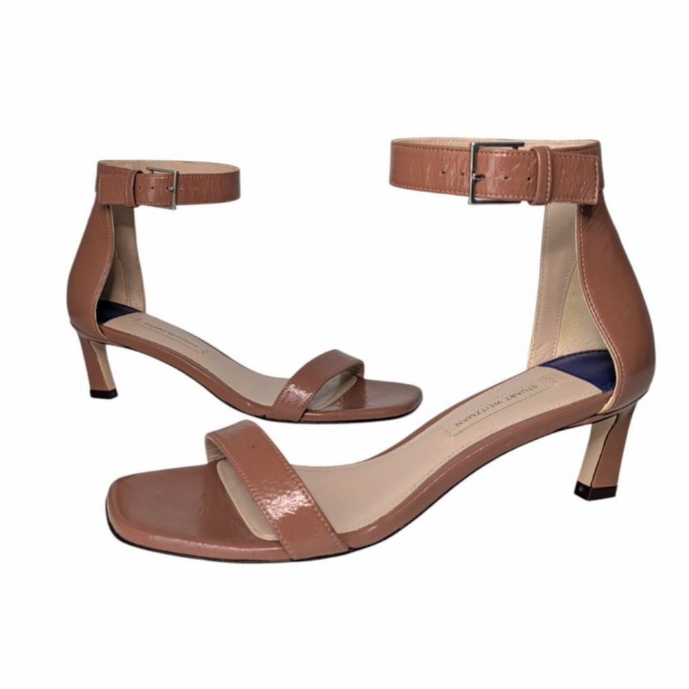 Stuart Weitzman Tan Ankle Strap Sandals